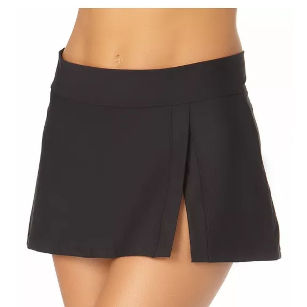 Anne Cole Black Swim Skirt with Front Slit